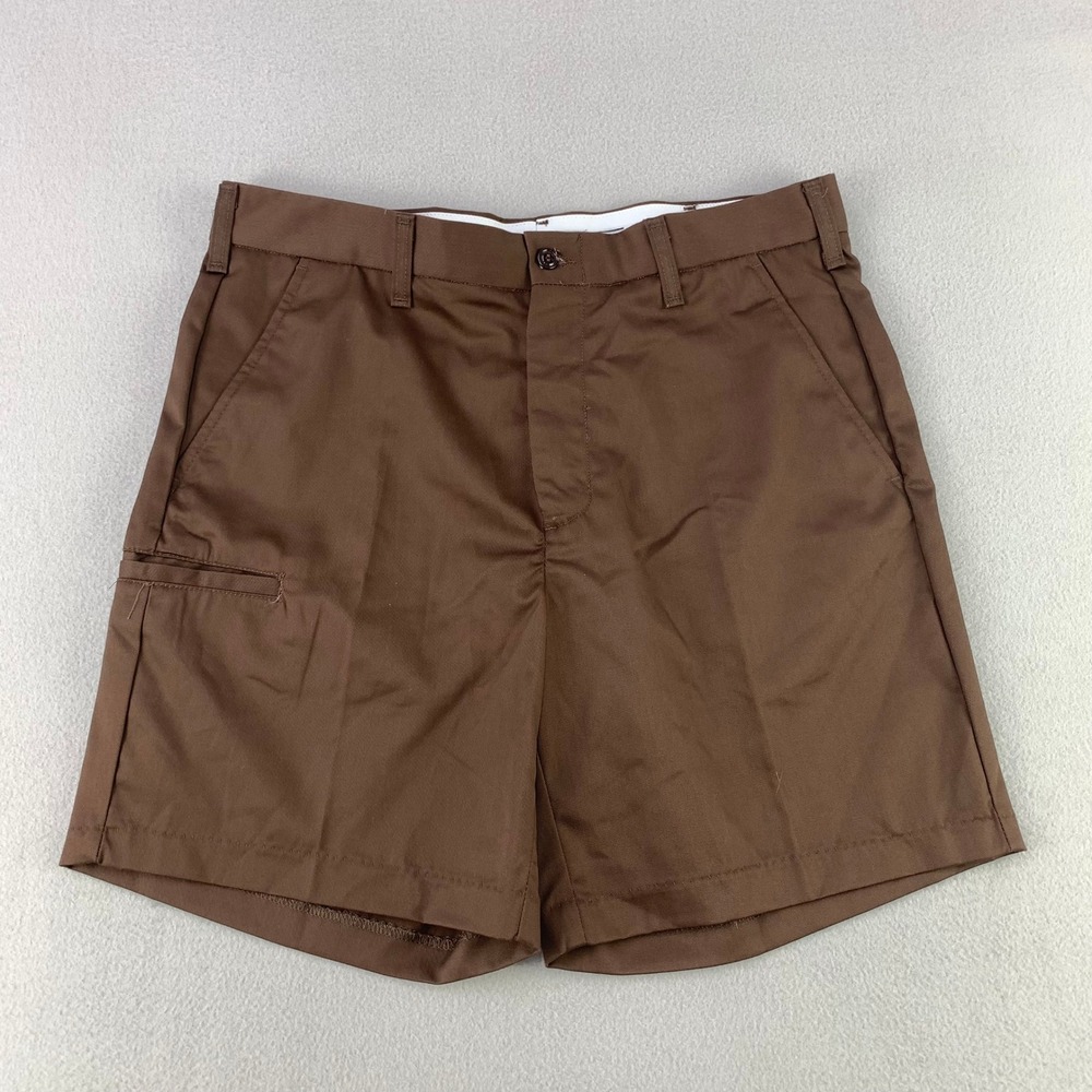 Lot of 2 UPS Uniform Shorts Mens 34 Brown Workwear Flat Front Twill Cargo